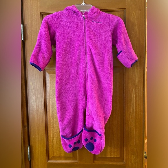 Columbia Pink Purple Foxy Baby Sherpa Bunting Size 18-24 Months Winter Fleece - Picture 1 of 7
